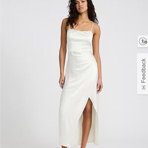 Satin sweetheart sleeveless wrap ruche side maxi dress from express